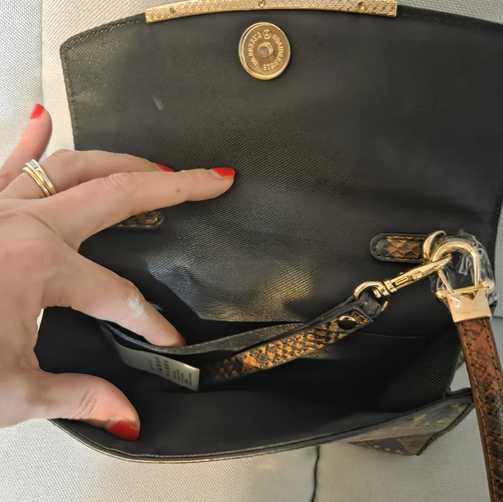 Aldo Brown Snakeskin Crossbody | Clutch Bag - Picture 4 of 8